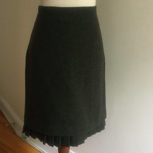 Jigsaw (UK) Olive Layered Pleated Skirt